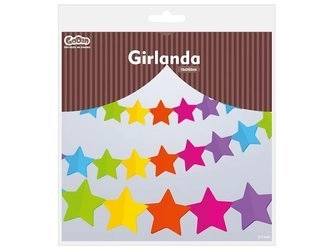 Girlanda papierowa "Kolorowe gwiazdki", 360x18x18cm PF-GPKG