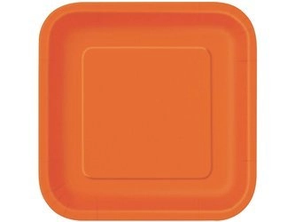 Talerzyki papierowe, pomarańczowe, 18 cm, kwadratowe, 16 szt. 32240