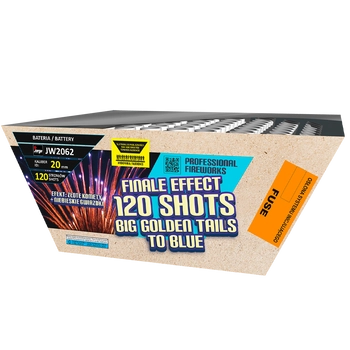 FINALE EFFECT 120 SHOTS: BIG GOLDEN TAILS TO BLUE - JW2062 - 120 strzałów 0.8"