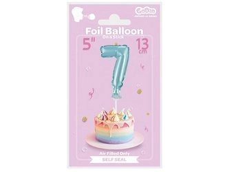 Balon foliowy 13 cm na patyczku "Cyfra 7", błękitna BC-5BL7