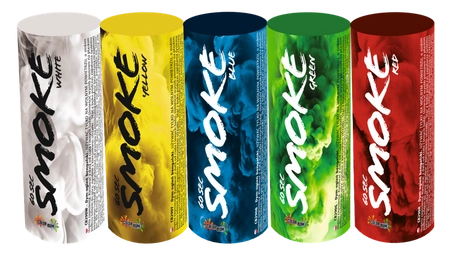 Zestaw świec dymnych Color Bum CB290MIX - czerwony, zielony, niebieski, żółty i biały - 5 sztuk