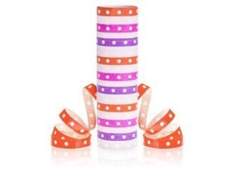 Serpentyna "Groszki i paski różowo-czerwone", 18p/4m PF-SGPRC