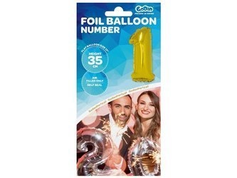 Balon foliowy "Cyfra 1", złota, 35 cm FG-C35Z1