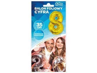 Balon foliowy "Cyfra 8", złota, 35 cm FG-C35Z8