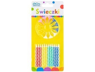 Świeczki urodzinowe 24/12, 4 kolory, wzór diamentowy 6,3 cm BP5600013