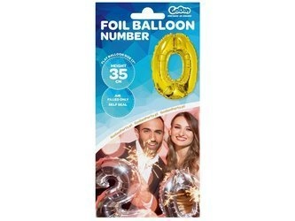 Balon foliowy "Cyfra 0", złota, 35 cm FG-C35Z0