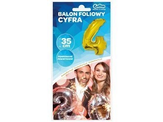 Balon foliowy "Cyfra 4", złota, 35 cm FG-C35Z4