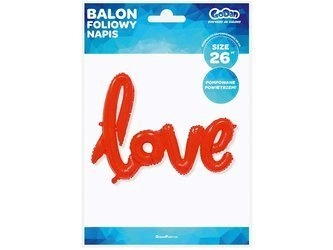 Balon foliowy "Napis LOVE", czerwony, 68 cm FG-K68NLO