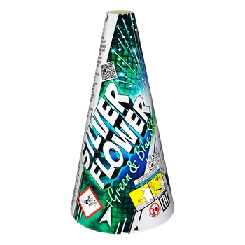 JF93 - SILVER FLOWER + GREEN & BLUE STARS